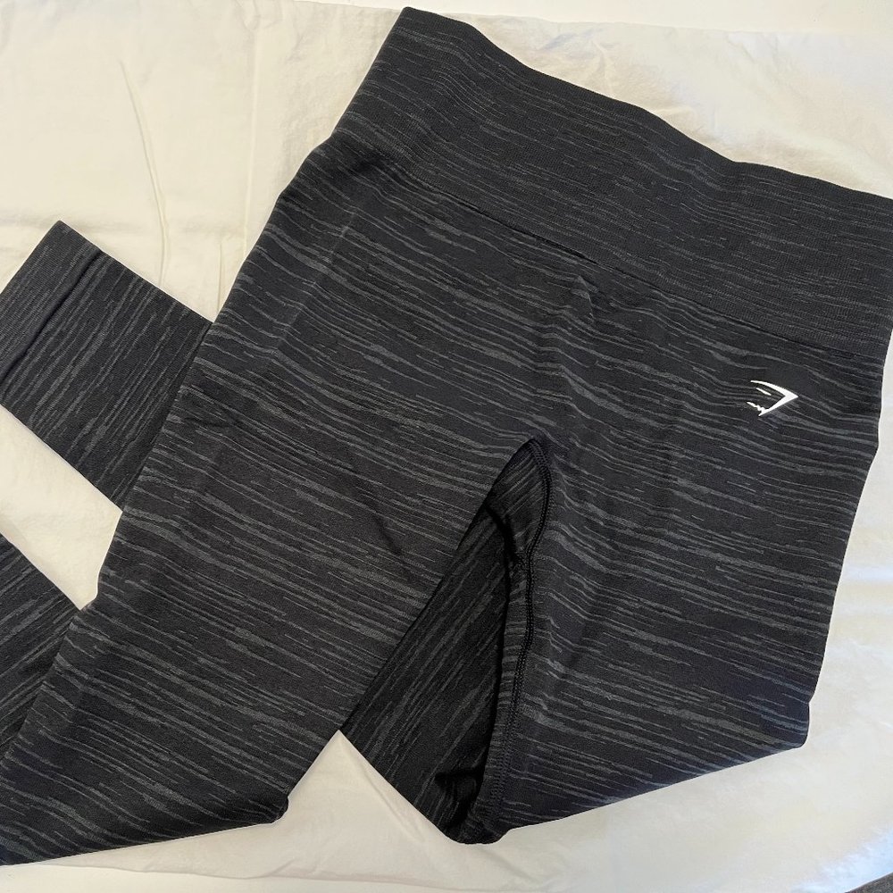 Gymshark Adapt Marl Seamless Leggings Black / Smokey Grey Medium
